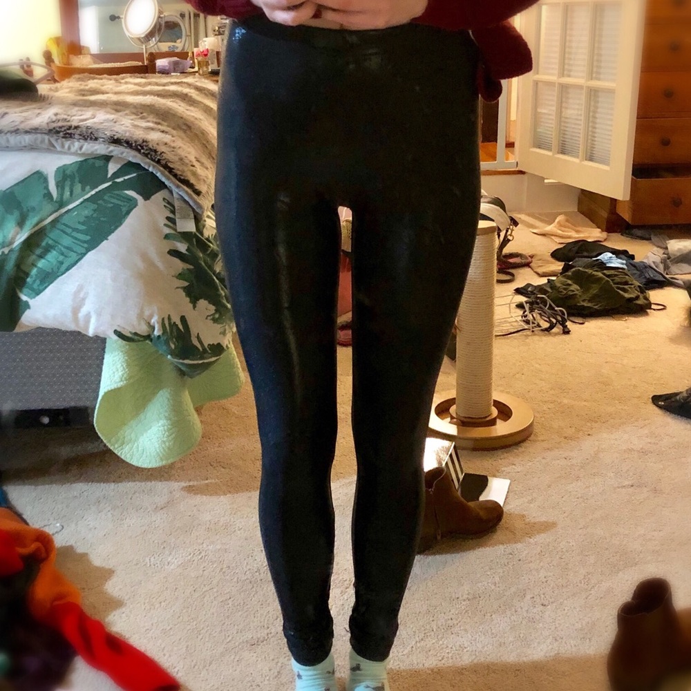 American Apparel Shiny Textured Leggings